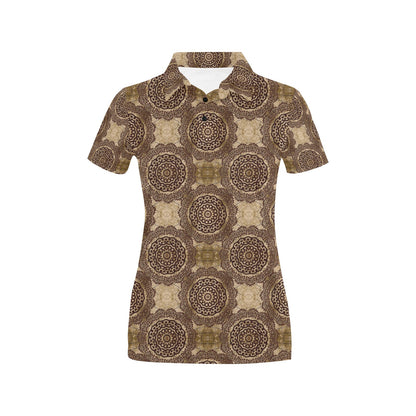Ancient Greek Symbol Print Design LKS309 Women's Polo Shirt