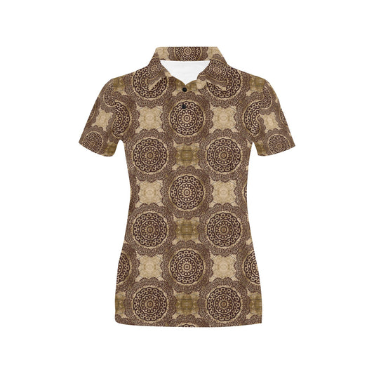 Ancient Greek Symbol Print Design LKS309 Women's Polo Shirt