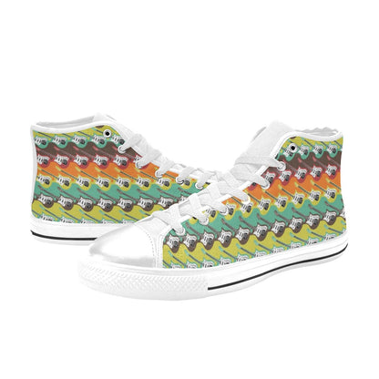 Electric Guitar Print Design LKS401 Men's High Top Canvas Shoes