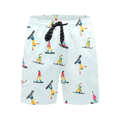 Snowboard Print Design LKS304 Men's Swim Trunks Beach Shorts