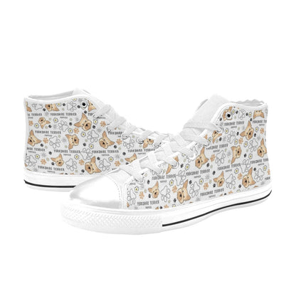 Yorkshire Terriers Print Design LKS308 Men's High Top Canvas Shoes