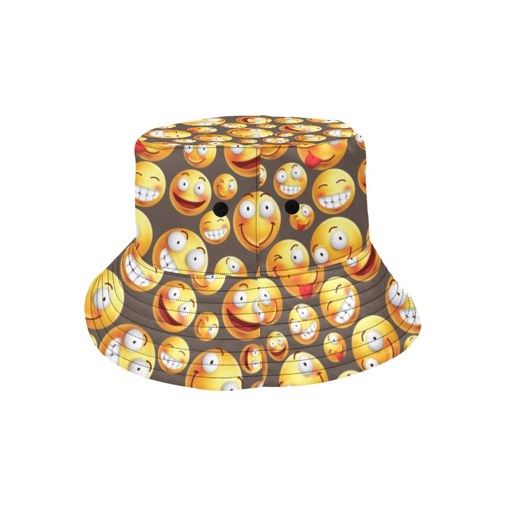 Smiley Face Emoji Print Design LKS303 Unisex Bucket Hat