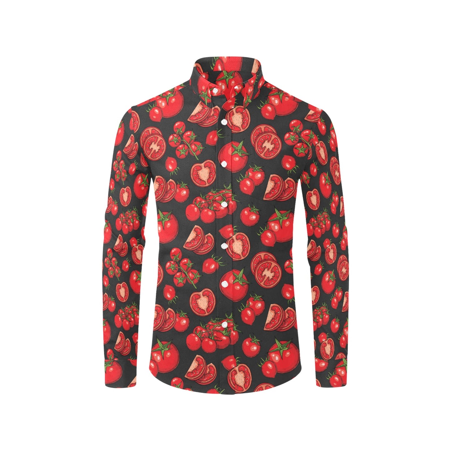 Tomato Print Design LKS303 Men's Long Sleeve Dress Shirt