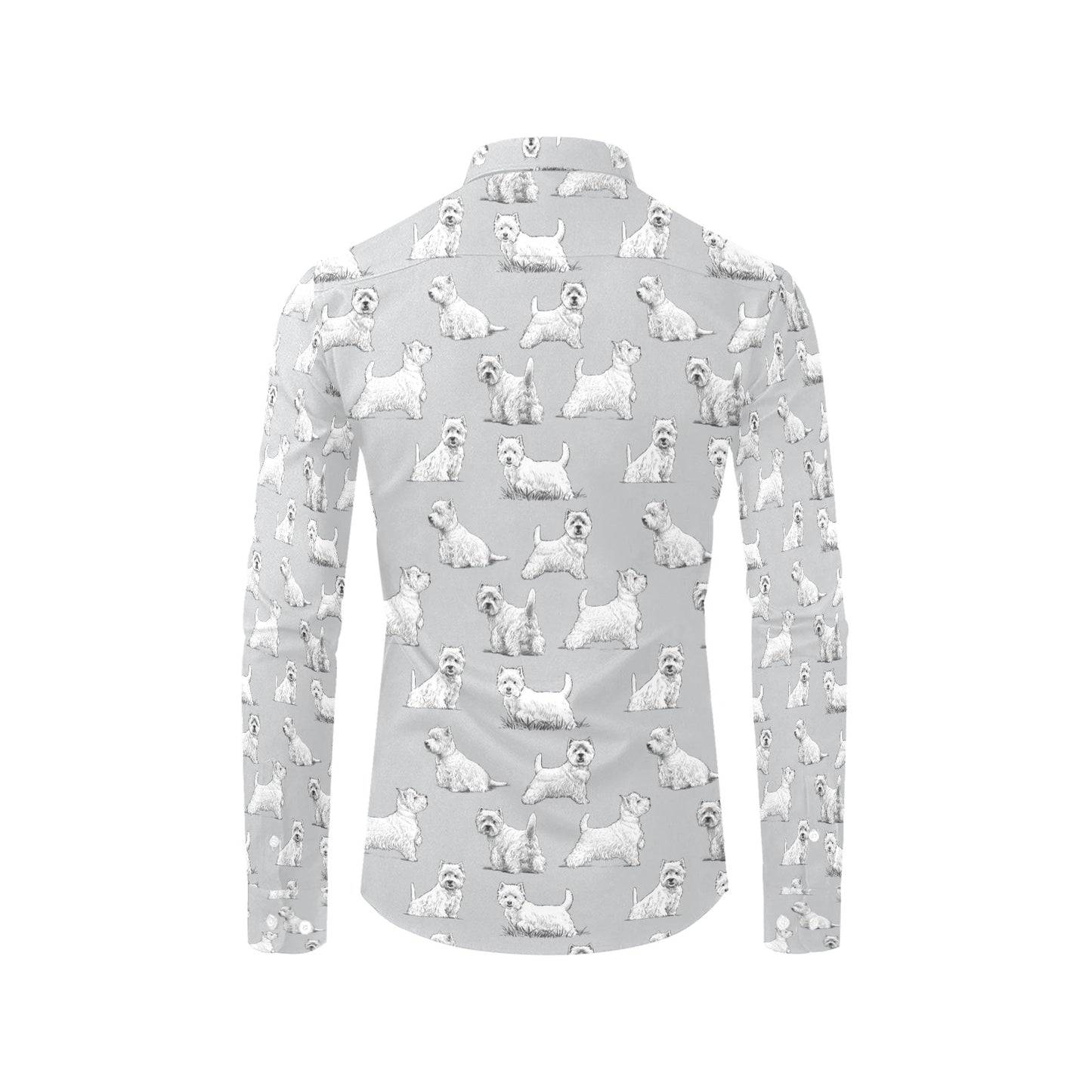 Scottish Terriers Print Design LKS3011 Men's Long Sleeve Dress Shirt