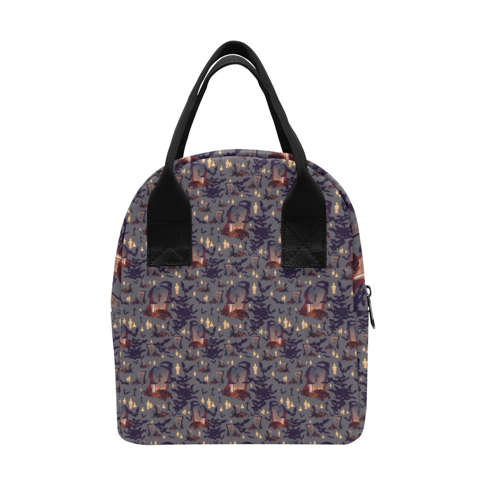 Creepy Graveyard Print Design LKS301 Insulated Lunch Bag