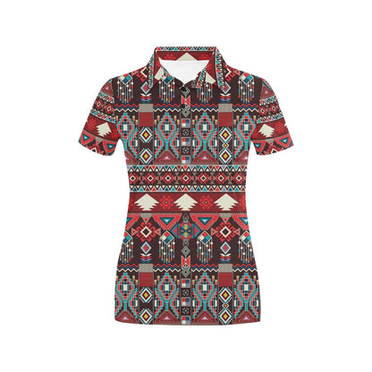 Tribal Aztec Indians native american Women's Polo Shirt