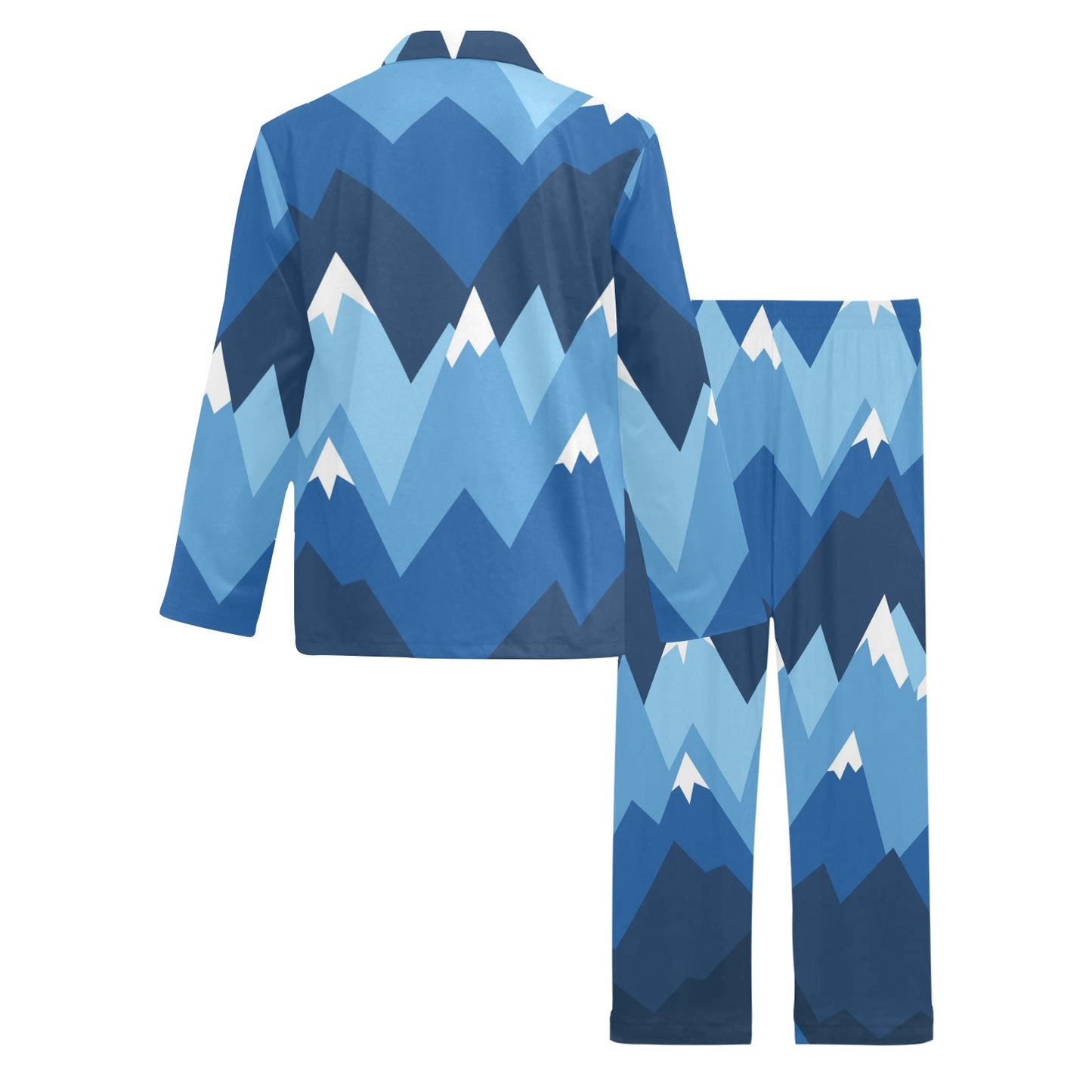 Mountain Pattern Print Design 04 Men's Long Pajama Set