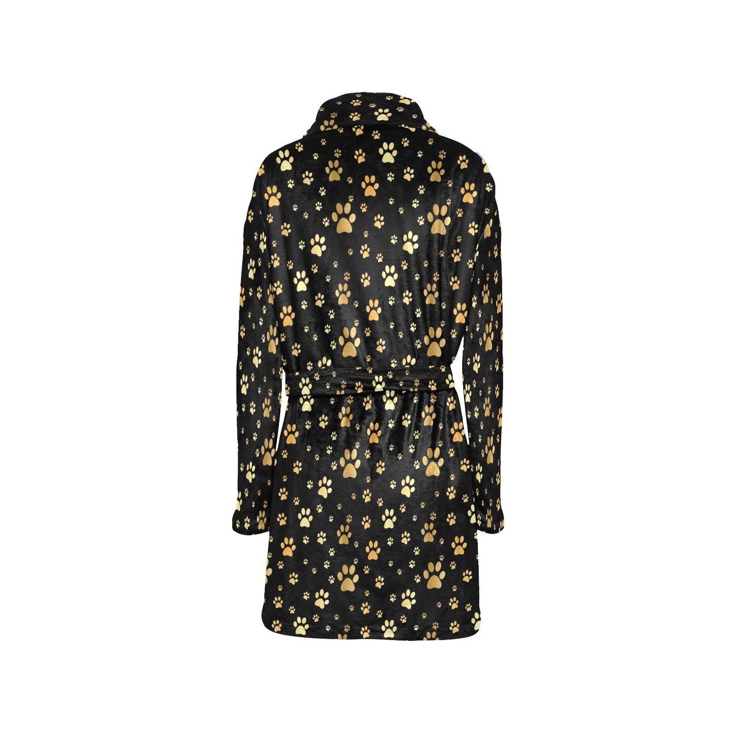 Paw Gold Print Women's Fleece Robe