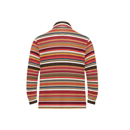 Serape Print Design LKS301 Long Sleeve Polo Shirt For Men's
