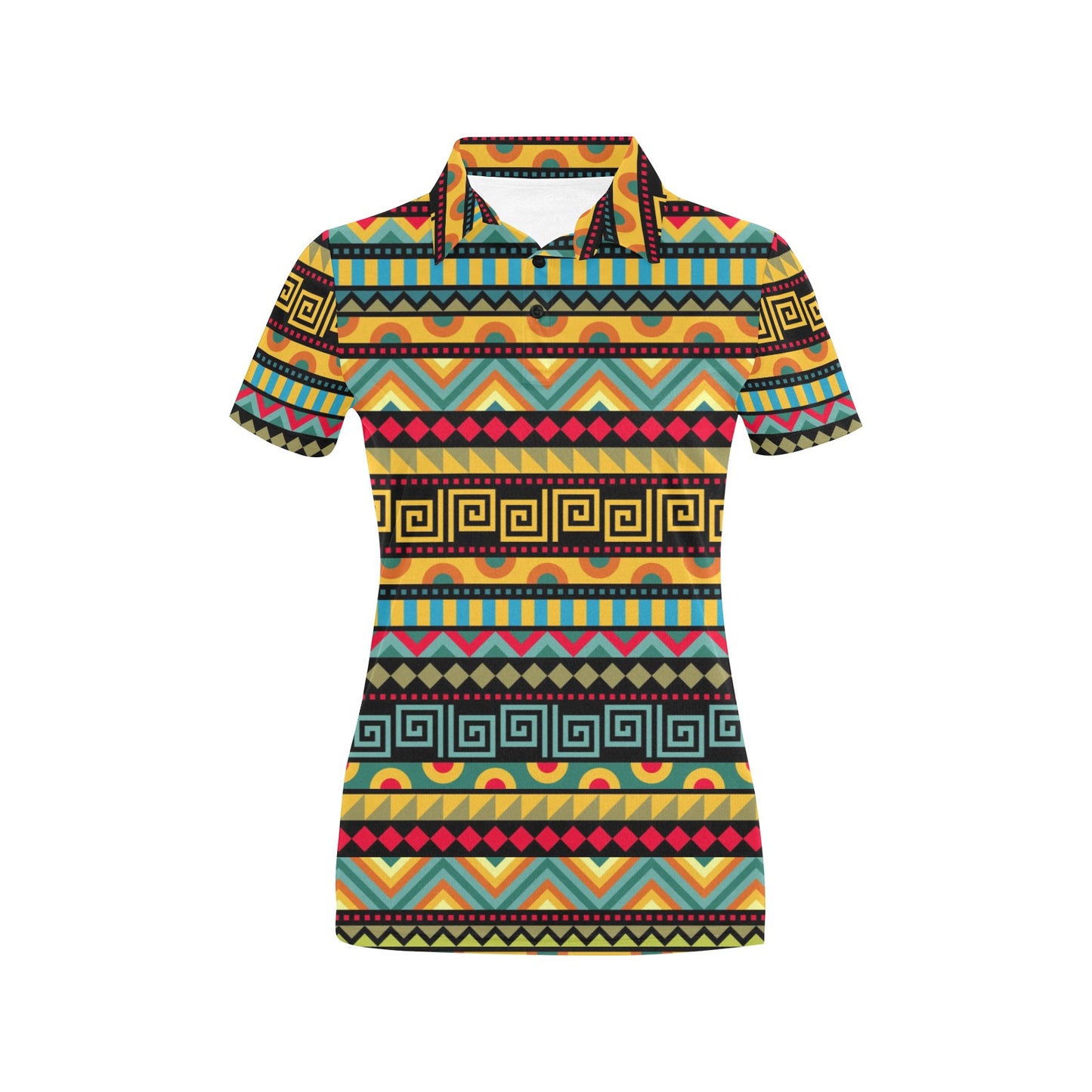 African Pattern Print Design 03 Women's Polo Shirt