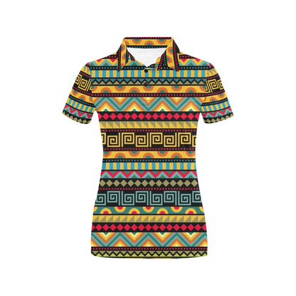 African Pattern Print Design 03 Women's Polo Shirt