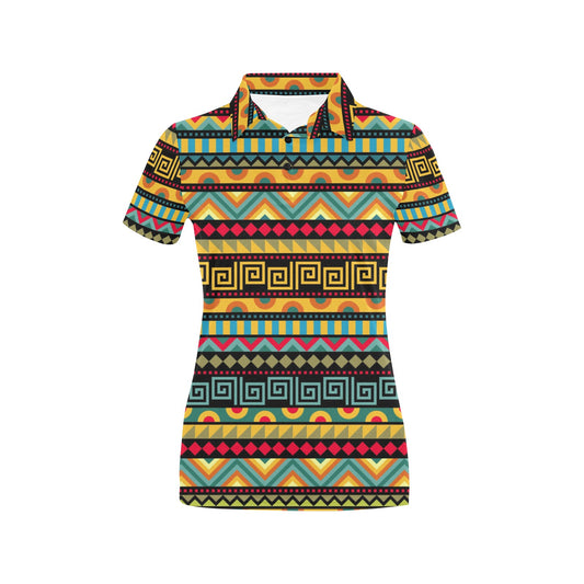 African Pattern Print Design 03 Women's Polo Shirt