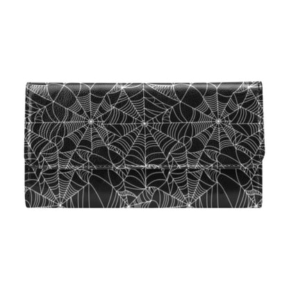 Spider Web Print Design LKS301 Women's Trifold Wallet