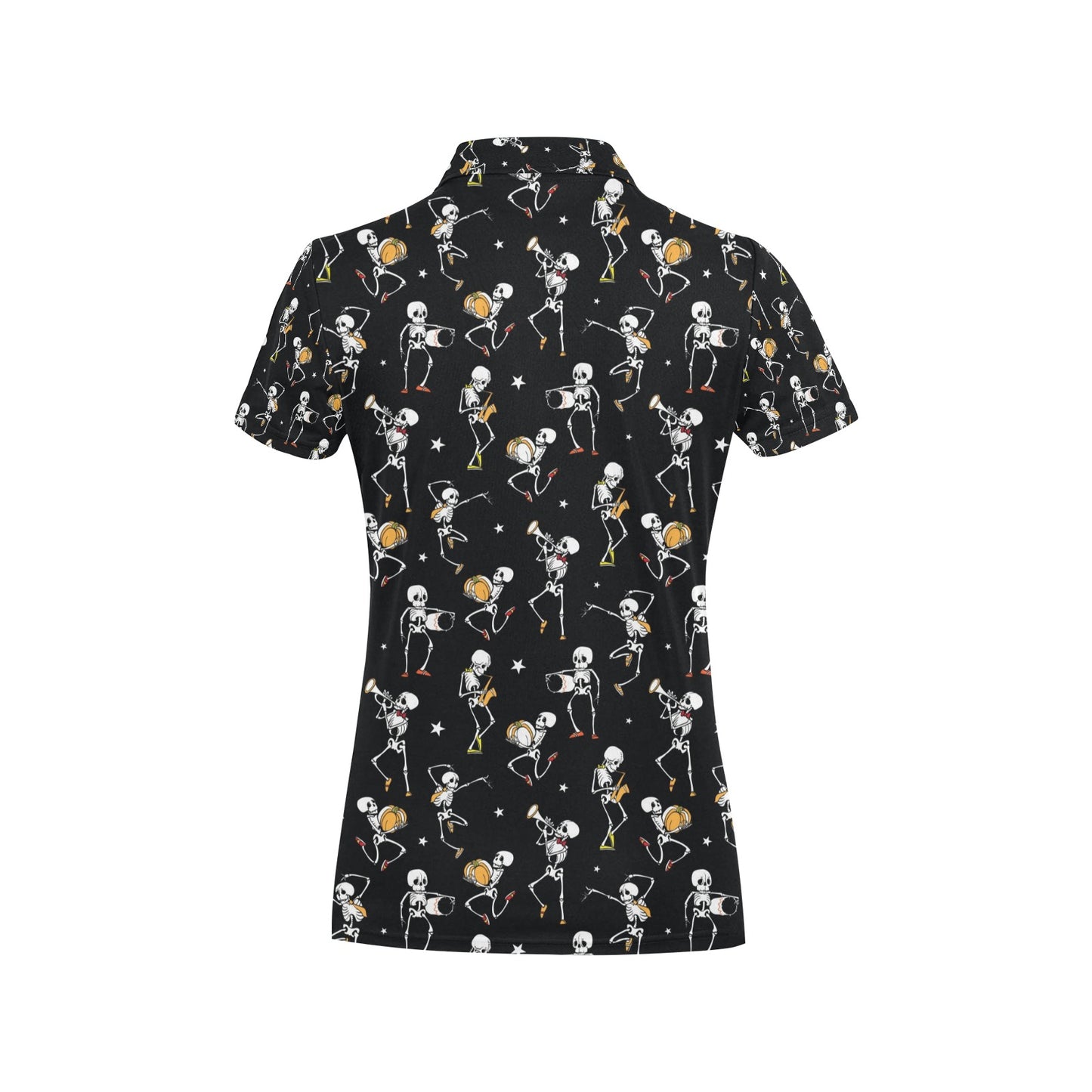 Skeleton Dance Print Women's Polo Shirt