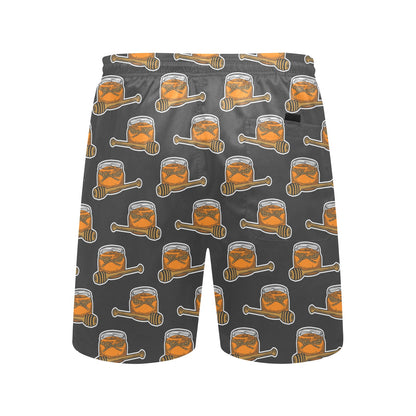 Honey Bee Print Design LKS305 Men's Swim Trunks Beach Shorts