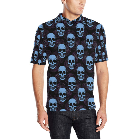 Skull Print Design LKS3012 Men Polo Shirt