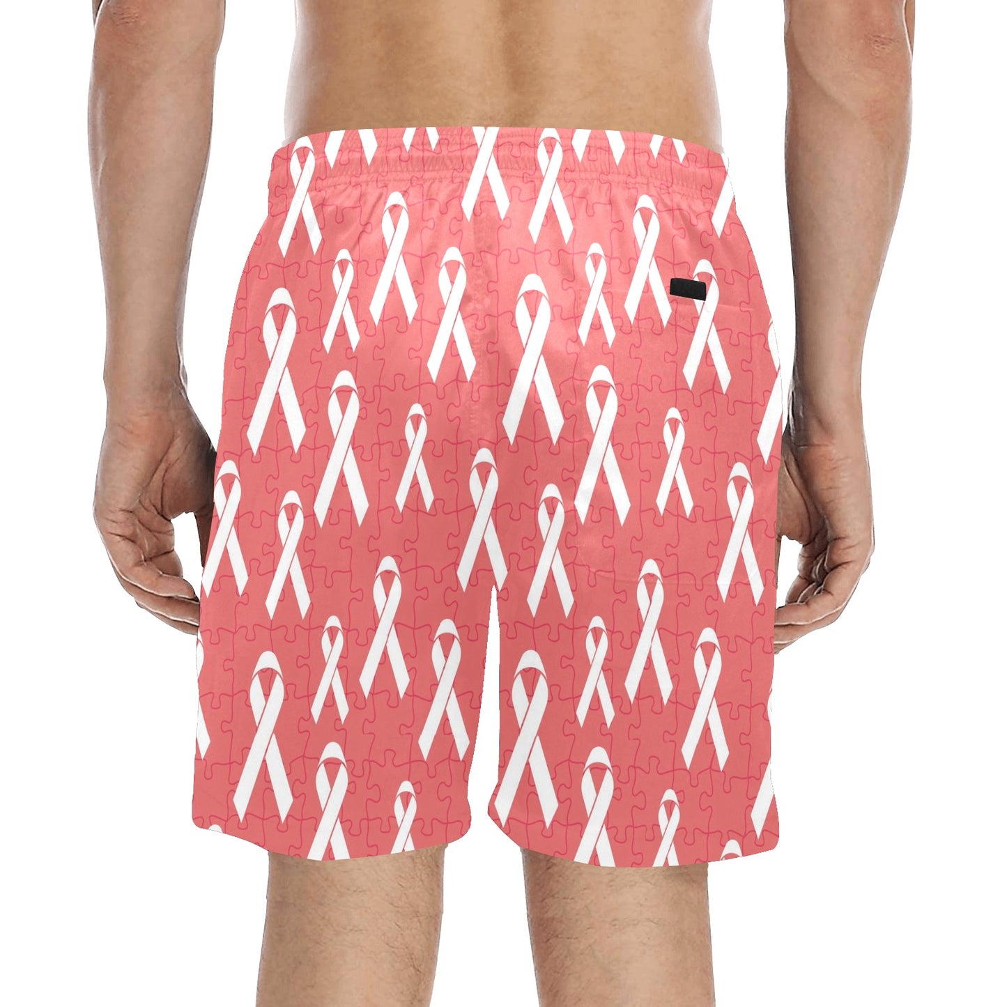 Autism Awareness Ribbon Design Print Men's Swim Trunks Beach Shorts