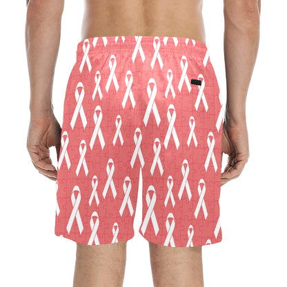 Autism Awareness Ribbon Design Print Men's Swim Trunks Beach Shorts