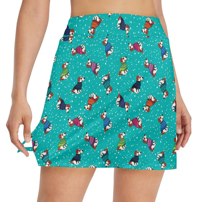 Russell Terriers Print Design LKS309 17" Golf & Pickleball Skort with Pockets