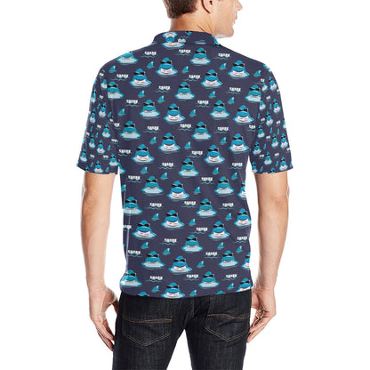 Shark Print Design LKS309 Men Polo Shirt