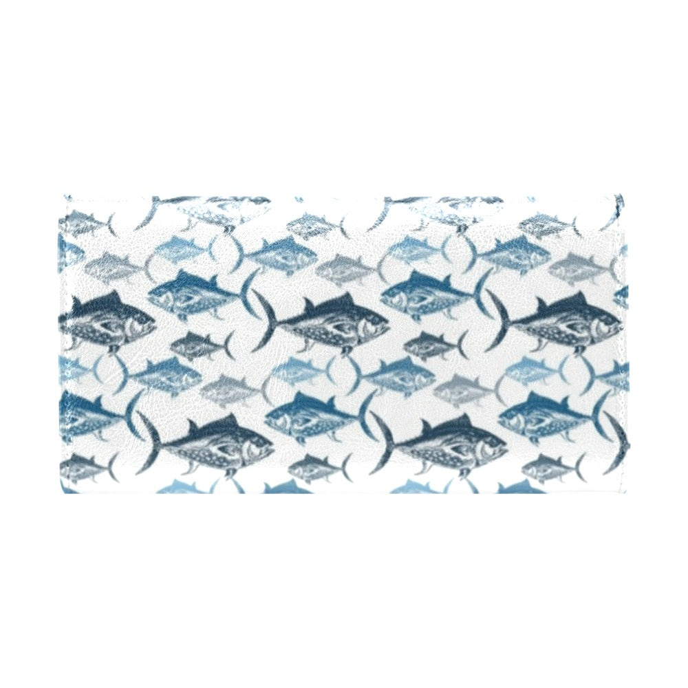 Tuna Fish Print Design LKS303 Women's Trifold Wallet