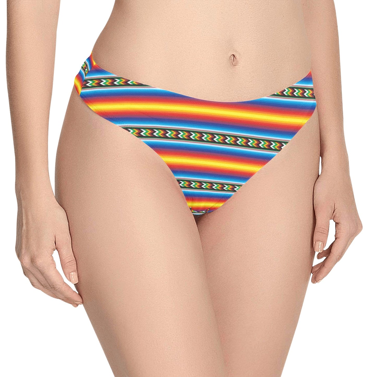 Mexican Blanket ZigZag Print Pattern Women's Thongs