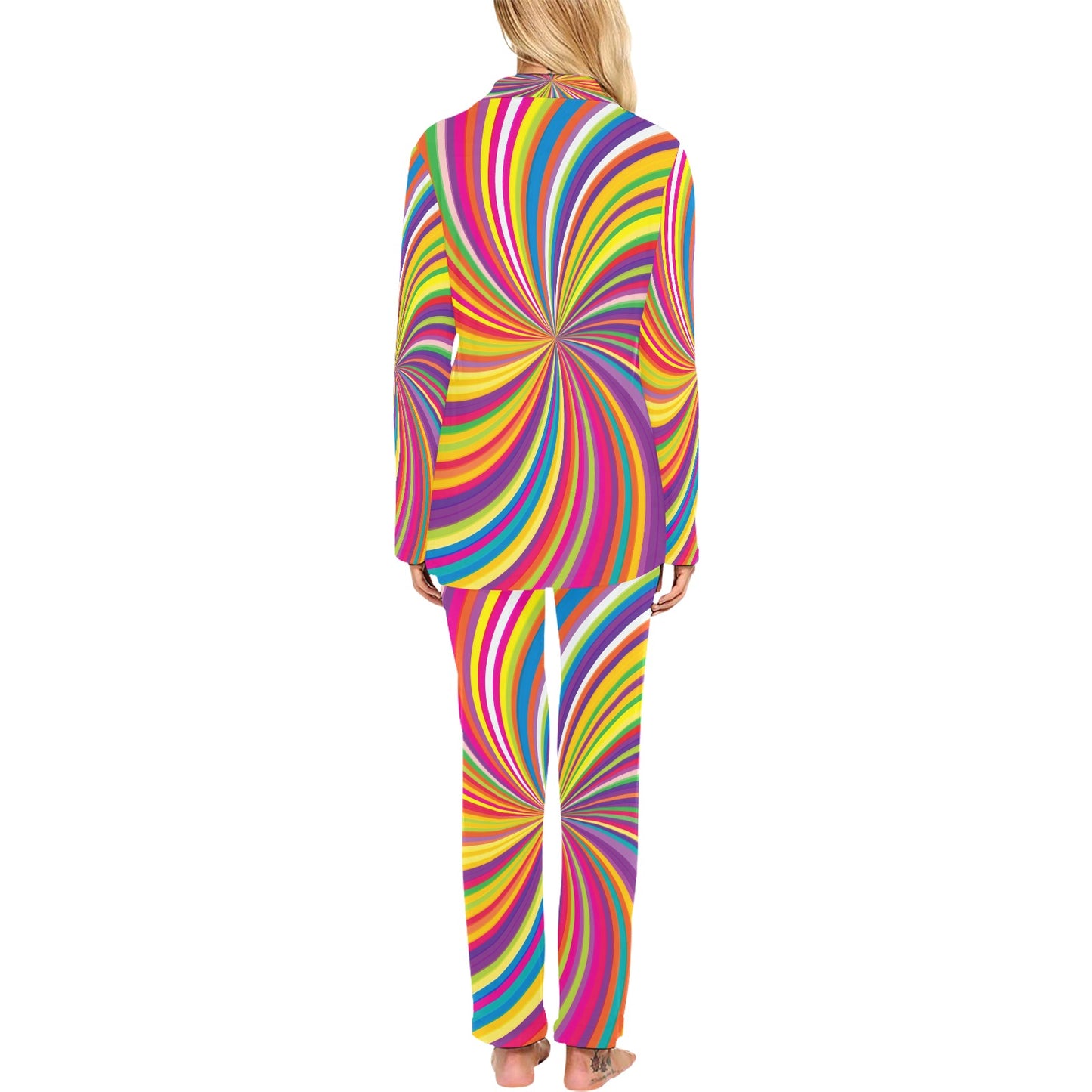 Vortex Print Design LKS301 Women's Long Pajama Set