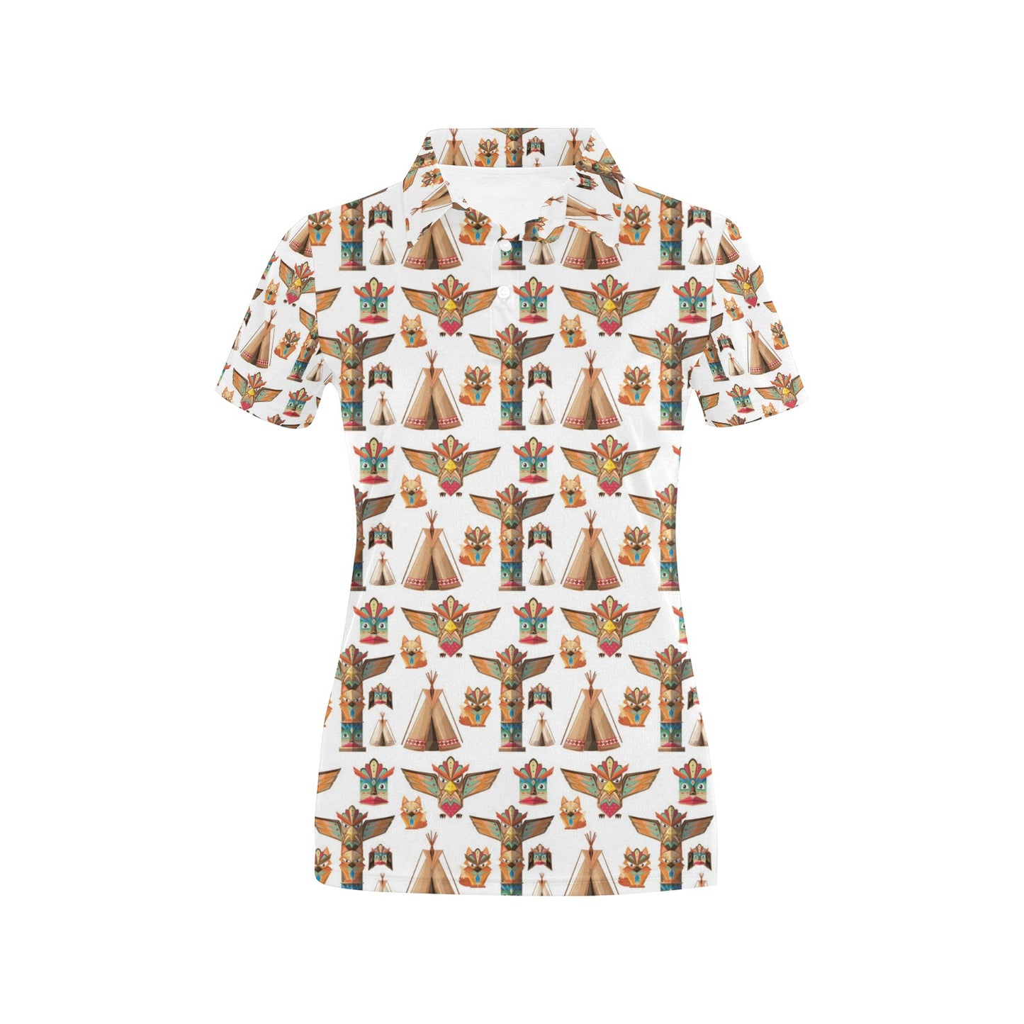 Totem Native Print Design LKS303 Women's Polo Shirt