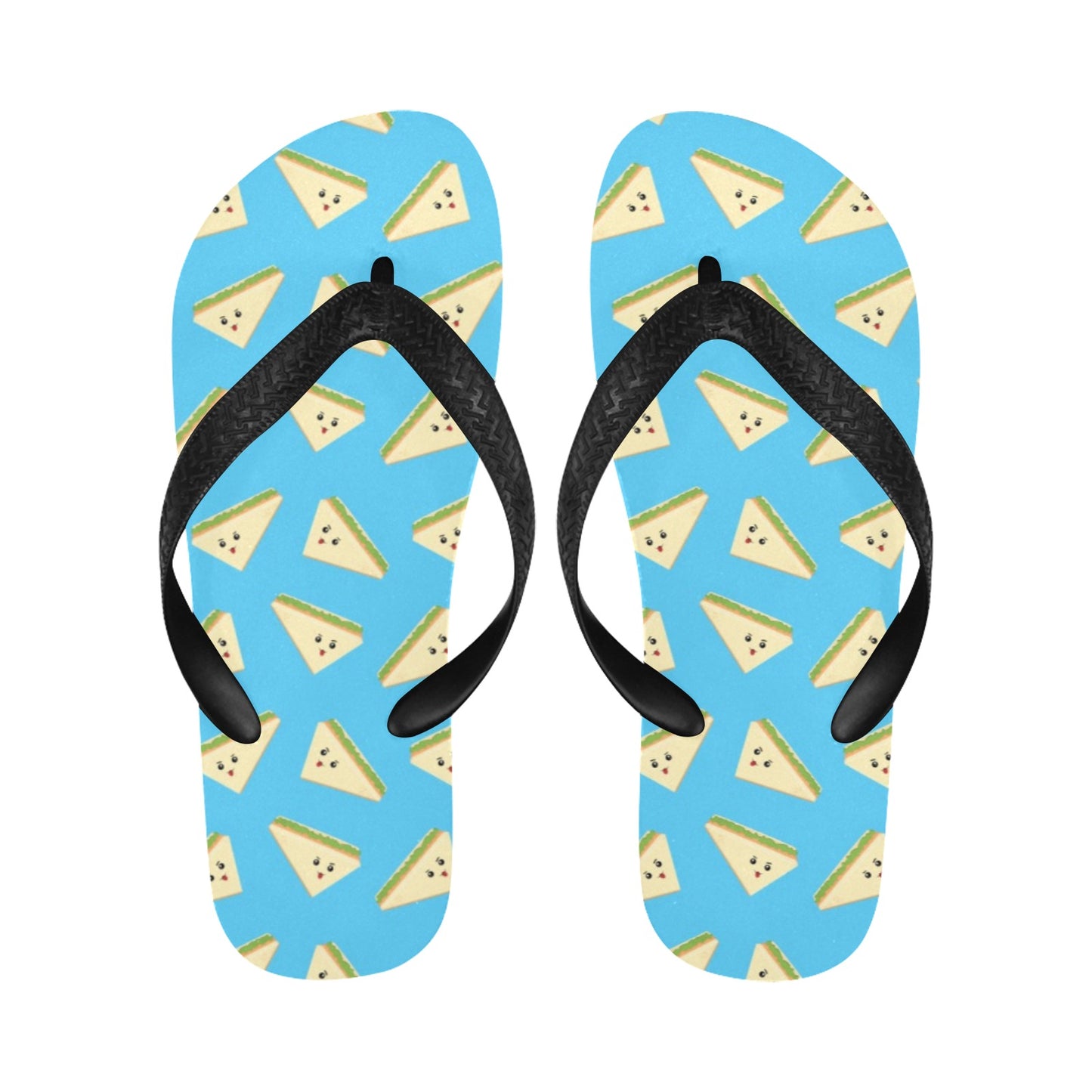 Sandwich Emoji Print Design LKS305 Flip Flops