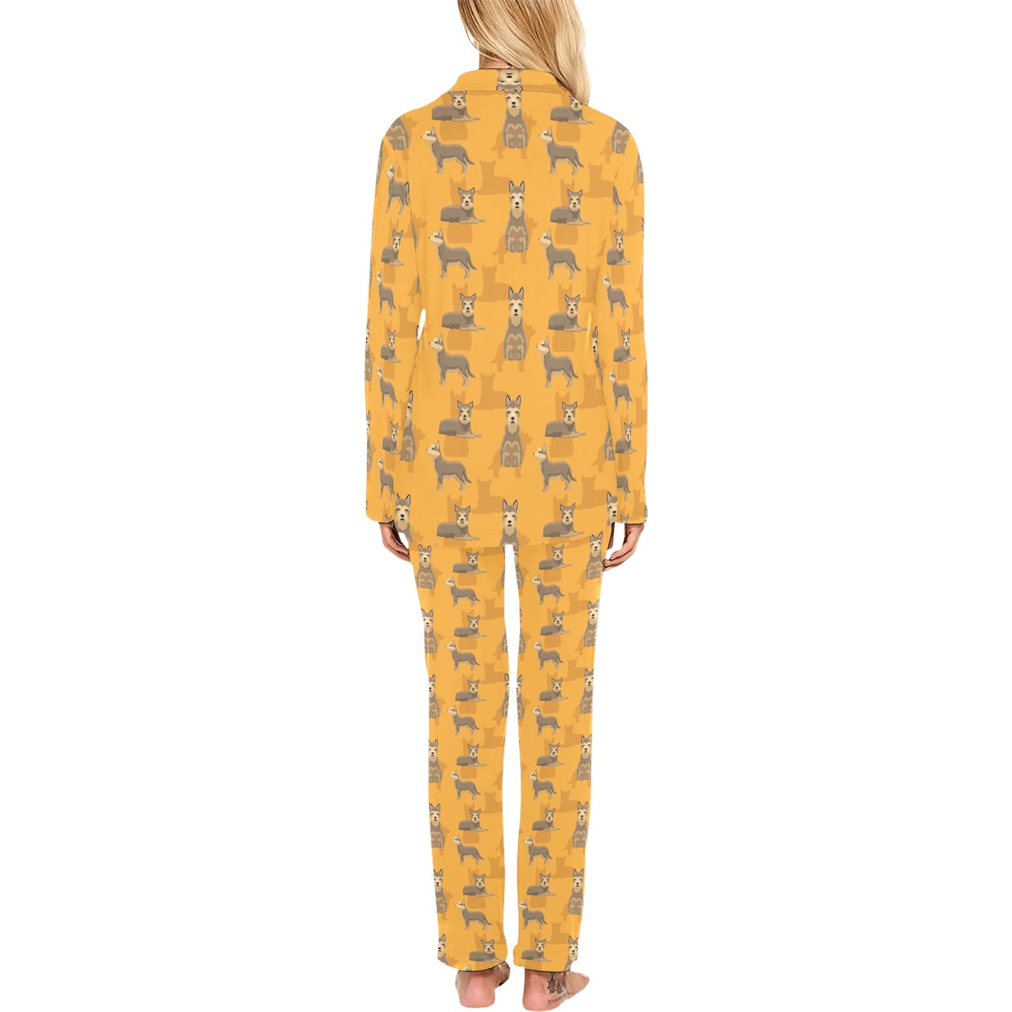 Berger Picard Pattern Print Design 01 Women's Long Pajama Set