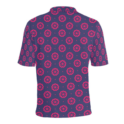 Water Lily Print Design LKS301 Men Polo Shirt