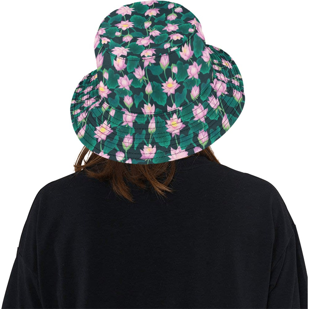 Water Lily Print Design LKS302 Unisex Bucket Hat