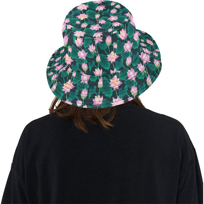 Water Lily Print Design LKS302 Unisex Bucket Hat