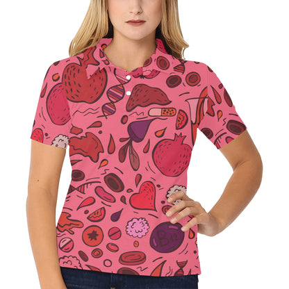 Phlebotomist Pattern Print Design A01 Women's Polo Shirt