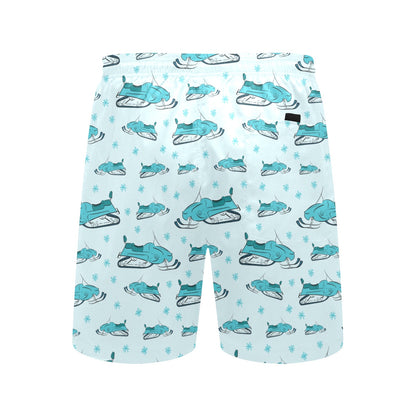 Snowmobile Print Design LKS301 Men's Swim Trunks Beach Shorts