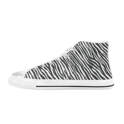 Zebra Classic Print Design LKS302 Men's High Top Canvas Shoes