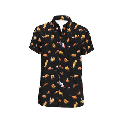Goldfish Print Design LKS402 Men Short Sleeve Button Up Shirt