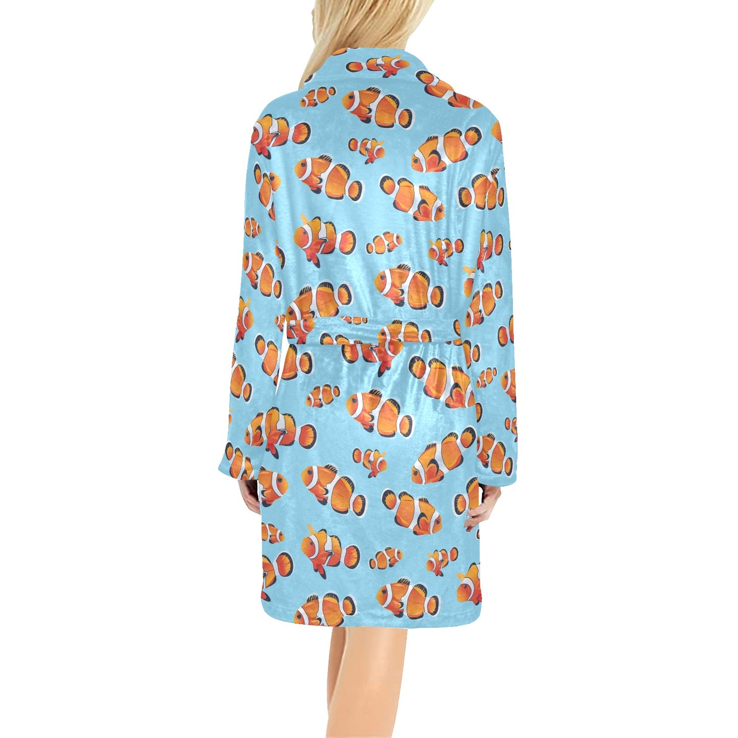 Clownfish Pattern Print Design 01 Women's Fleece Robe