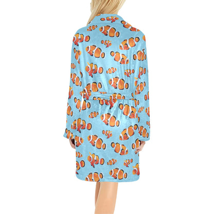 Clownfish Pattern Print Design 01 Women's Fleece Robe