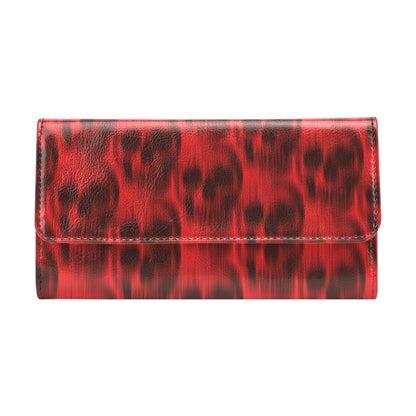 Skull Red Print Design LKS306 Women's Trifold Wallet