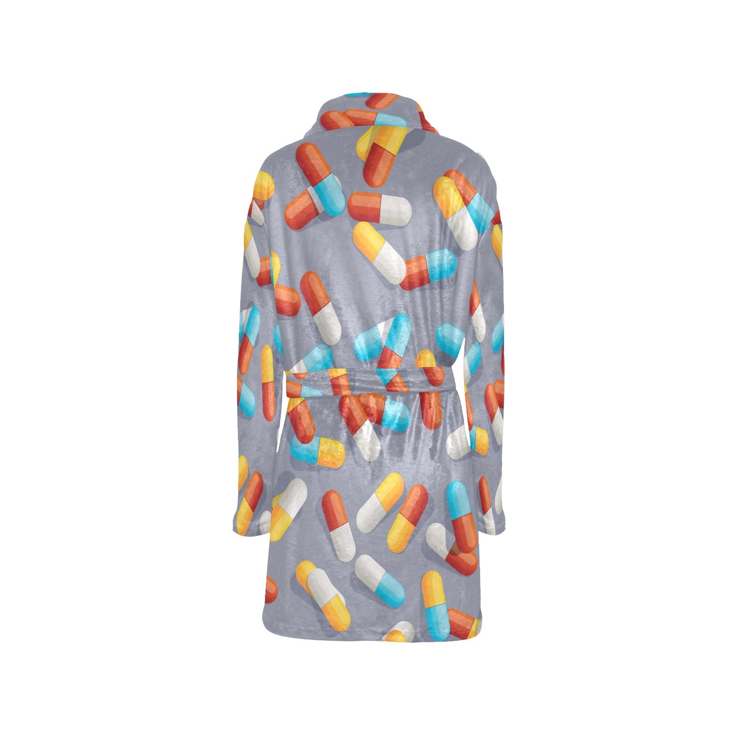 Pill Pattern Print Design A01 Women's Fleece Robe