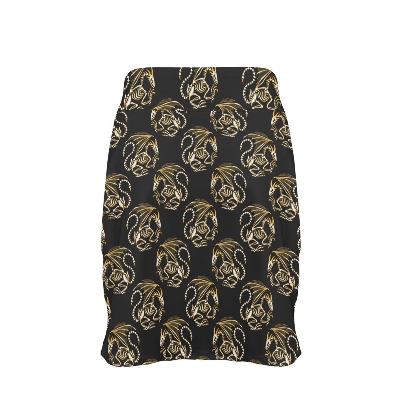 Skeleton Dragon Print Design LKS306 17" Golf & Pickleball Skort with Pockets