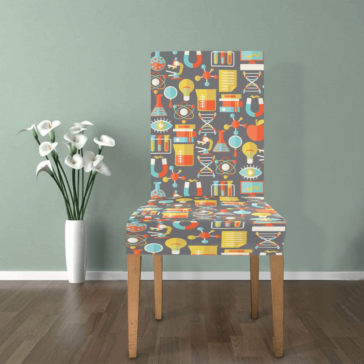 Science Print Design LKS302 Dining Chair Slipcover