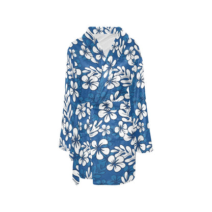 Plumeria Pattern Print Design PM015 Women's Fleece Robe