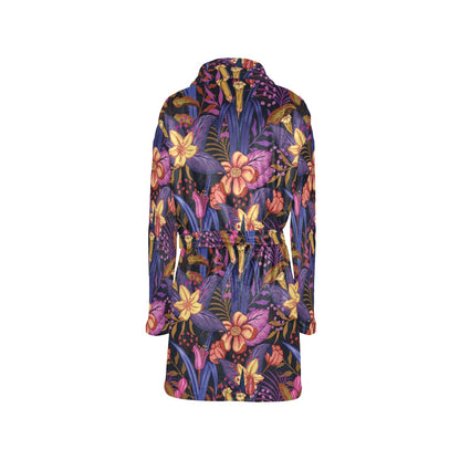 Lily Pattern Print Design LY016 Women's Fleece Robe