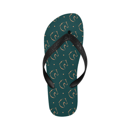 Horse Head Print Design LKS302 Flip Flops