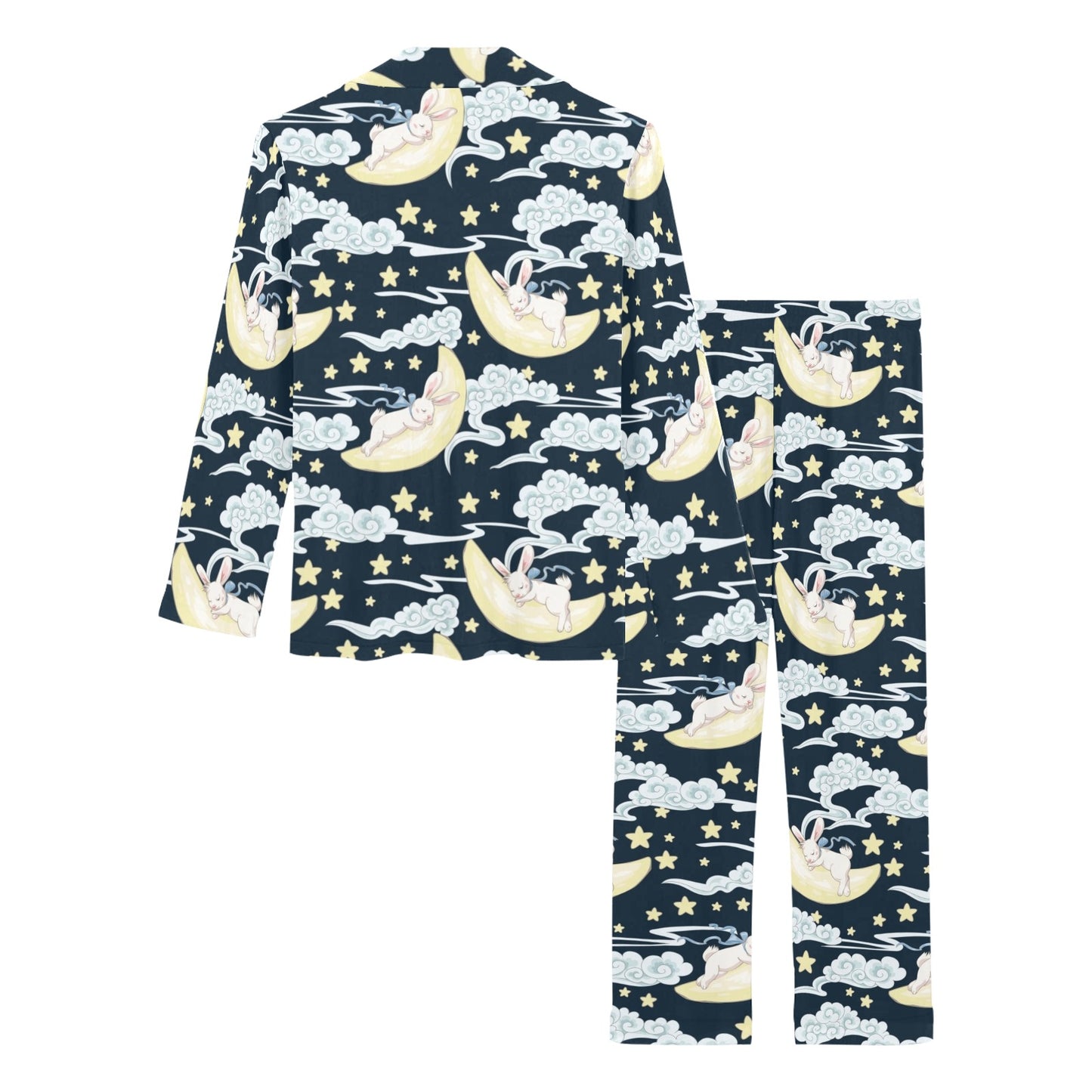 Rabbit Sleeping Pattern Print Design RB08 Women's Long Pajama Set