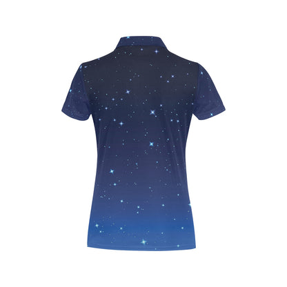 Night sky Pattern Print Design A01 Women's Polo Shirt