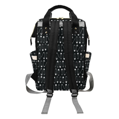 Safety Pin Print Design LKS302 Diaper Bag Backpack