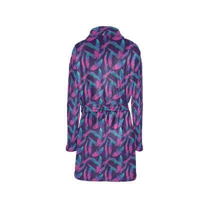 Banana Leaf Pattern Print Design 08 Women's Fleece Robe